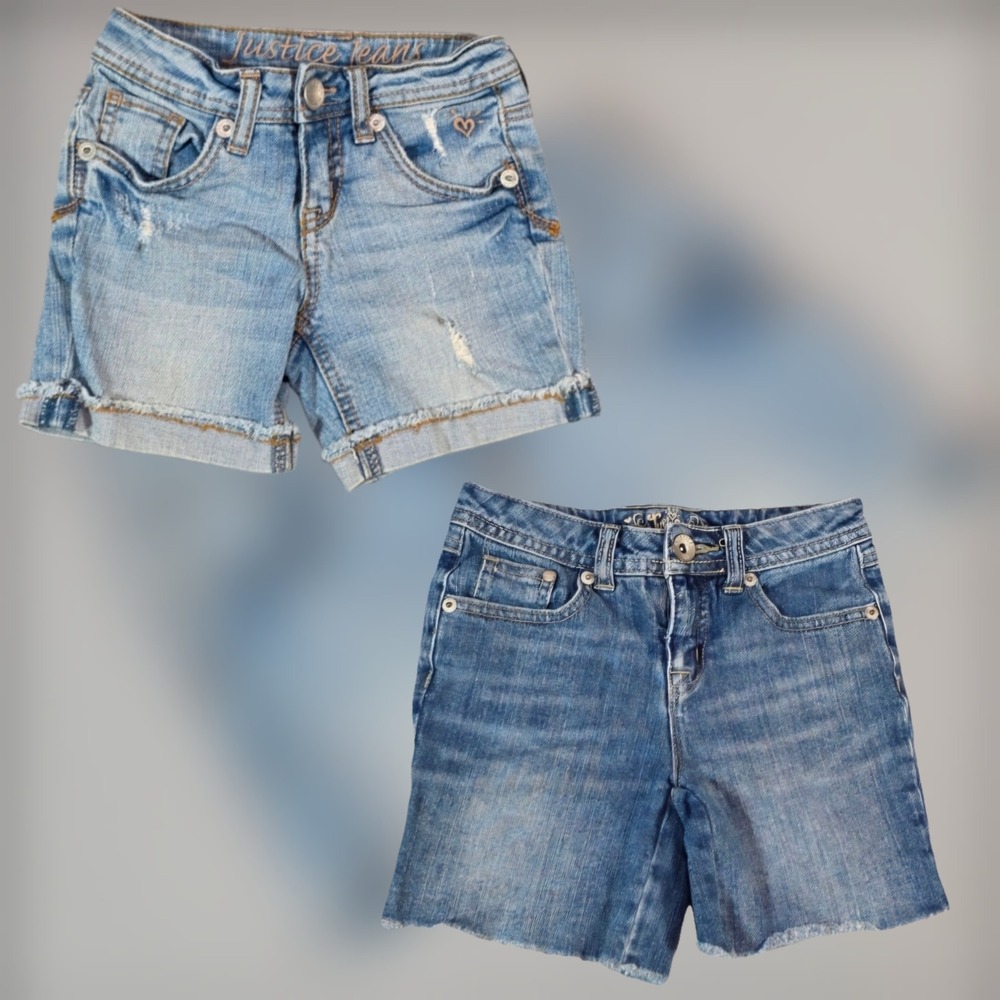 Set of 2 Justice Denim Shorts - Girls Size 7